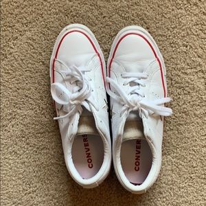 Converse one star leather sneakers in white